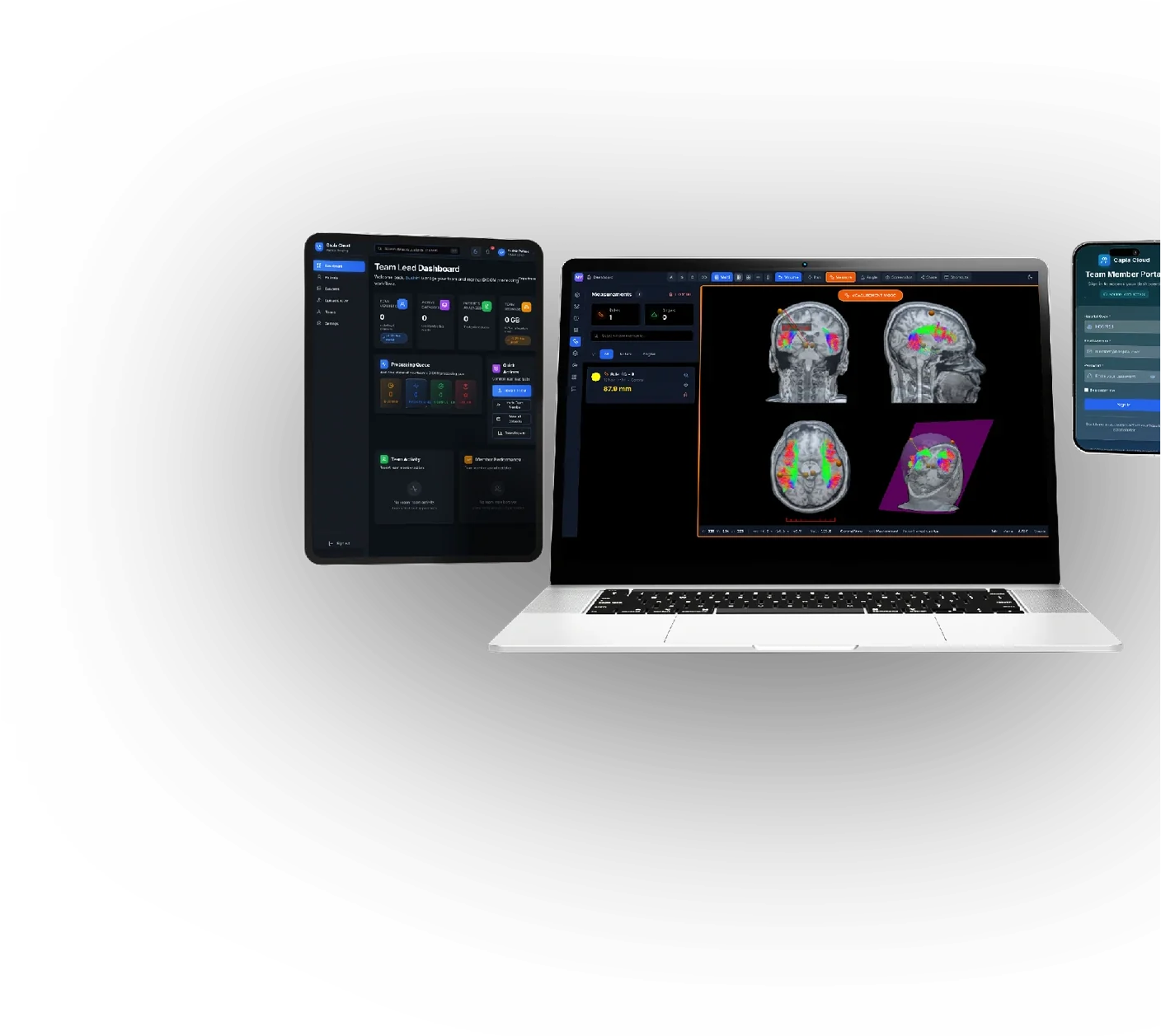 Capla Cortex planning and case data across desktop, tablet and mobile